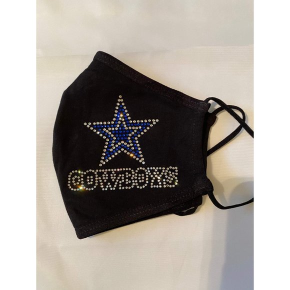 Dallas COWBOYS Bling Face Mask with Adjustable Ear Loops - Picture 3 of 10